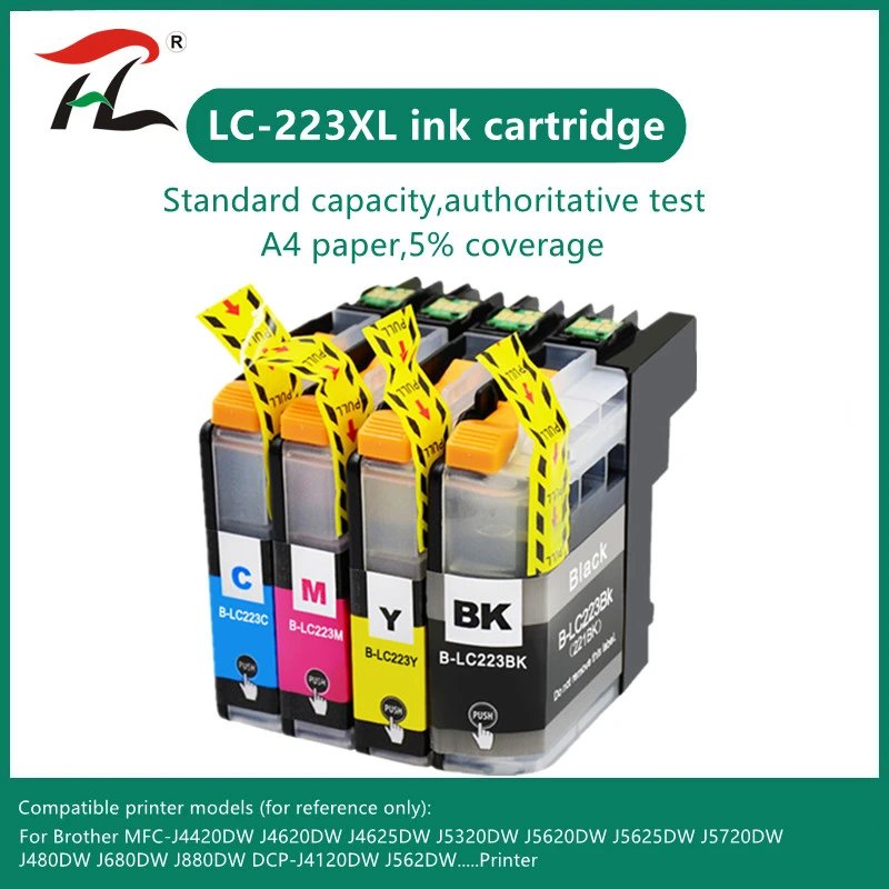 LC223 LC221 Compatible Ink Cartridge For Brother LC 221 LC225 MFC-J4420DW J4620DW J4625DW J480DW J680DW J880DW Printer