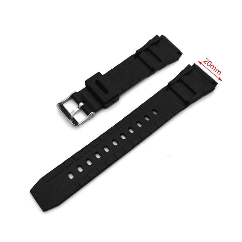 Silicone Waterproof Diver Watch Strap with Deployment Buckle