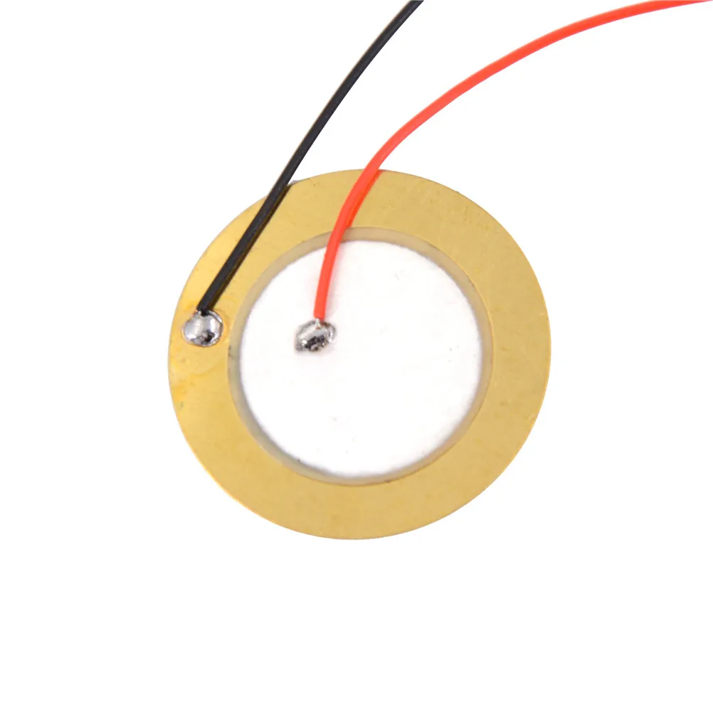 10PCS 27mm Piezo Elements Sounder Sensor Trigger Drum Disc + wire copper New  Accesorios del sensor