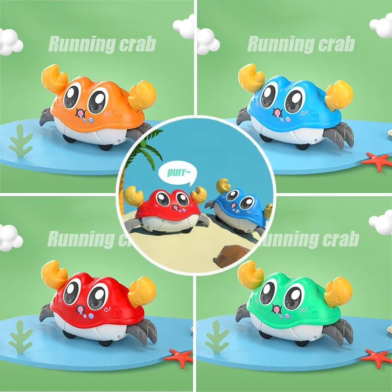 Simulation Crab Toy Random 1 pc Running crab Kids fun double pull back run bubble cartoon crab will crawl boy girl sliding toy