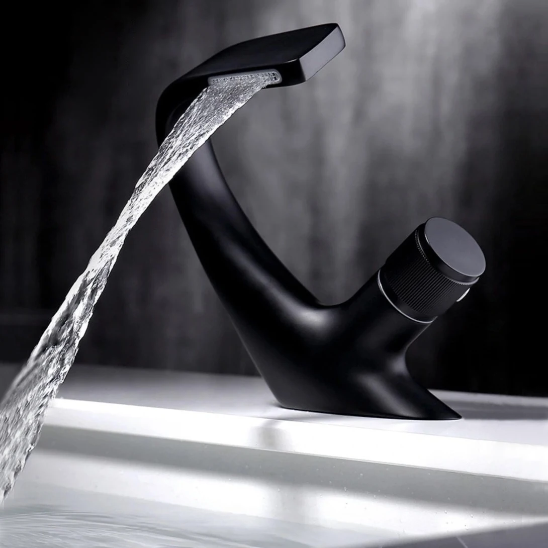 

Waterfall Bathroom Faucet Mixer Curve Design Splash Proof Basin Water Tap Shower Head Plumbing Tapware For Bathroom Accessories