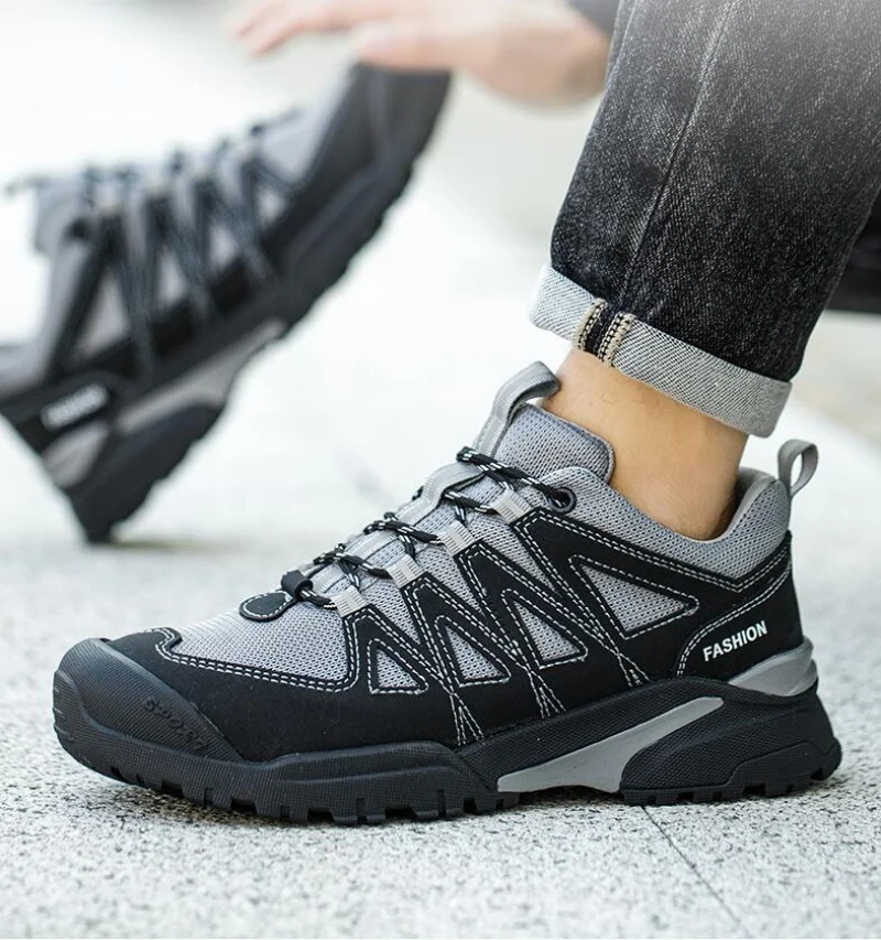 High-end Men's Steel Toe Safety Shoes Puncture-proof Work Boots_voghion.com