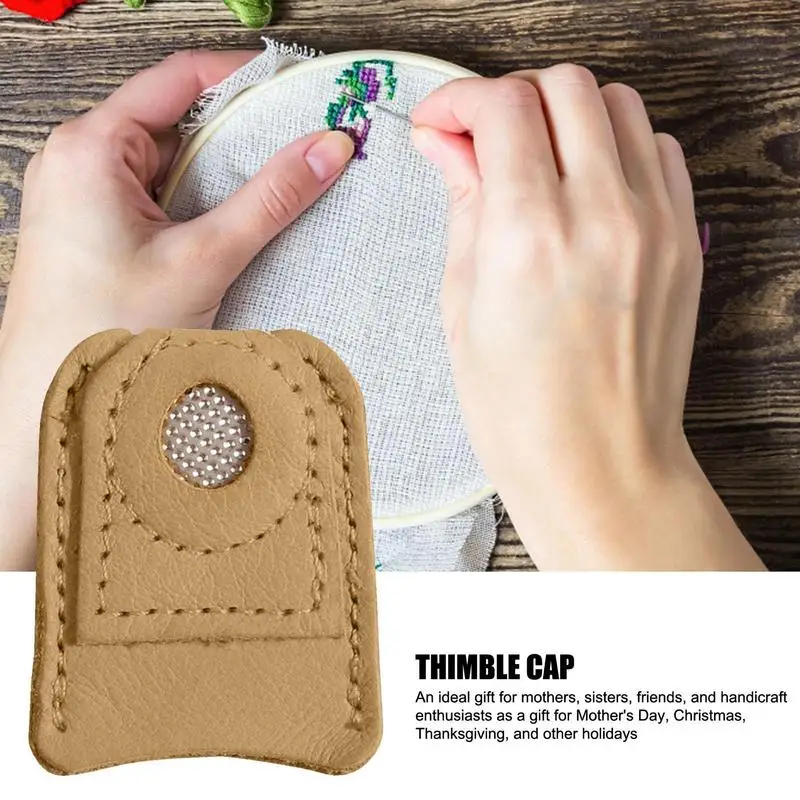 Thimbles For Hand Sewing Finger Cover Tip Leather Protective Finger Sleeve DIY Embroidery Crafts Sewing Accessories Sewing Tools