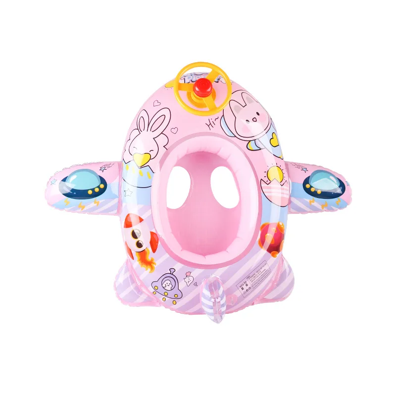 Baby Inflatable Swim Ring Toy Aircraft Shape Swimming Circle Seat Float Swimming Pool Beach Summer Water Toy Floats for Children 4