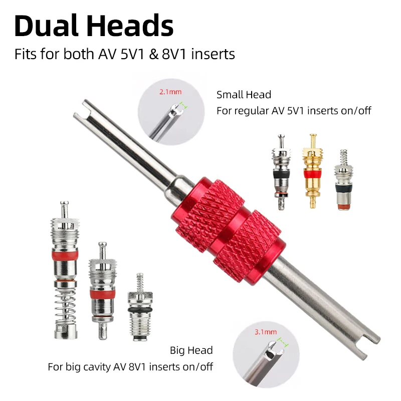3PCS Tire Nozzle Tools Presta FV Schrader AV 5V1 8V1 Inserts Keys Bicycle Motorcycle Car Valve Cores Install Remove Metal Wrench