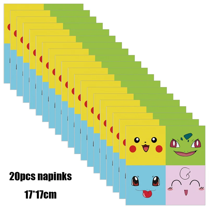 thumbnail image 1 of New Birthday Party Decorations Kits Pikachu Theme Paper Plates Napkins Cups Balloons Baby Shower for Kids Event Supplies, 1 of 5