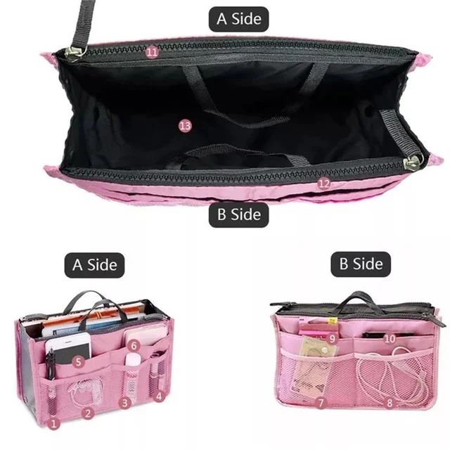 1 Pcs Szervező Betét Táska Nylon Utazási Beszúrás Kézitáska Pénztárca Nagy Vonalzási Hölgy Smink Kozmetikai (Nem Tartalmaz Mások) - Image 3