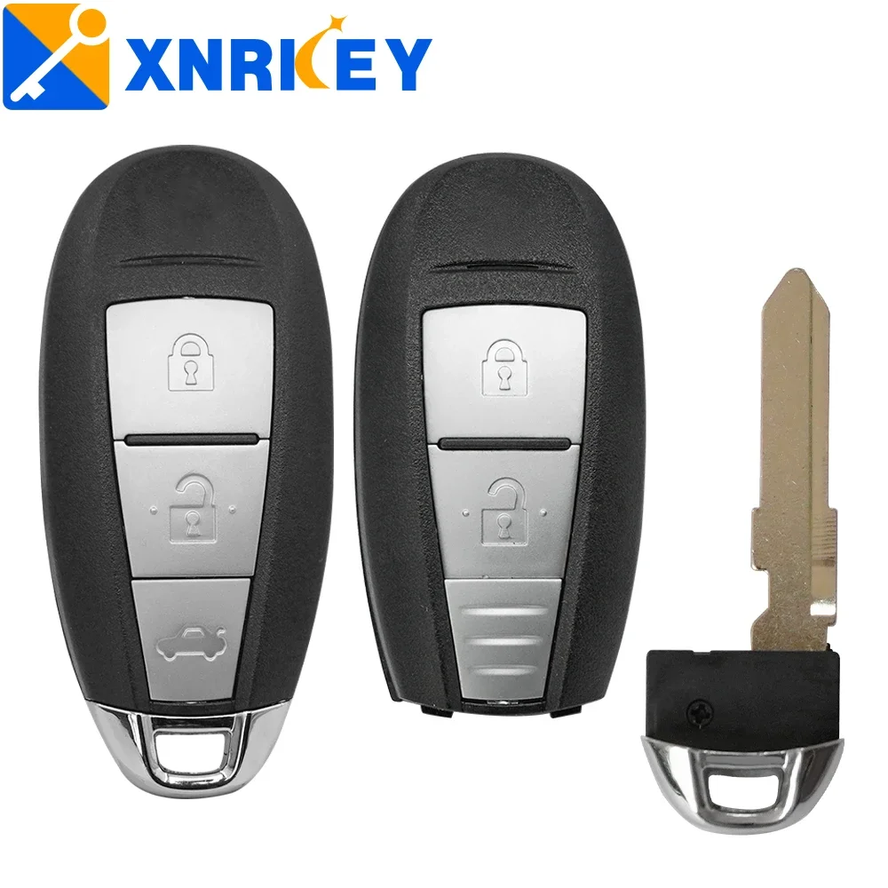 XNRKEY 2/3 Button Remote Car Key Shell Fob for Suzuki Swift SX4 Vitara 2010-2016 TS007/TS008 Smart Key Case Cover with Small Key