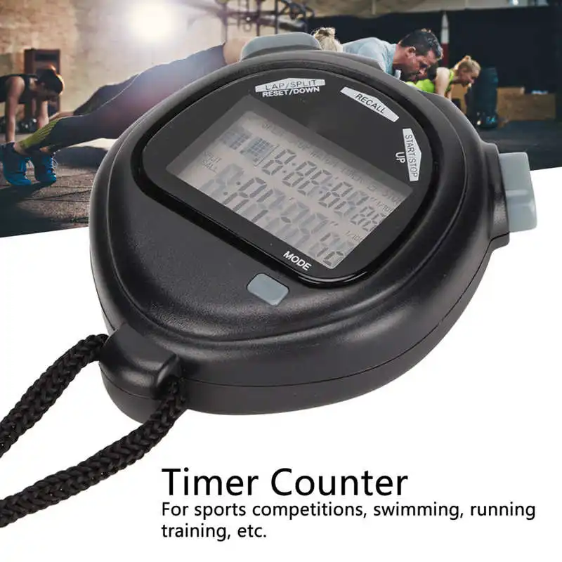

Electronic Stopwatch Multifunctional 2 Lines Show Digital Sports Timer for Swimming Running Training