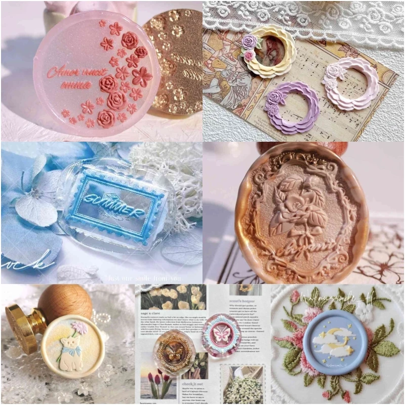 Fire Seal Seal Head Stamp Fine Carving Lucky Starpick Snail Bread Cabinet Cotton Lamb Copperhead Hand-Stamped Diy Envelope Toy