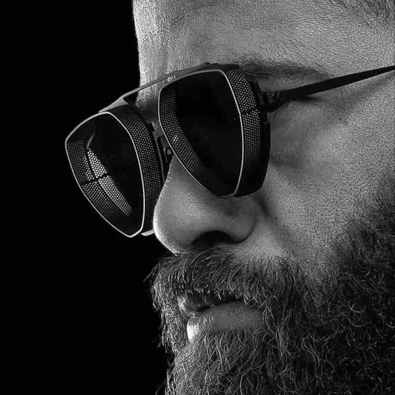 Metal multilateral punk net edge retro sunglasses foreign trade men's and women's face repair street shot wholesale UV protectio