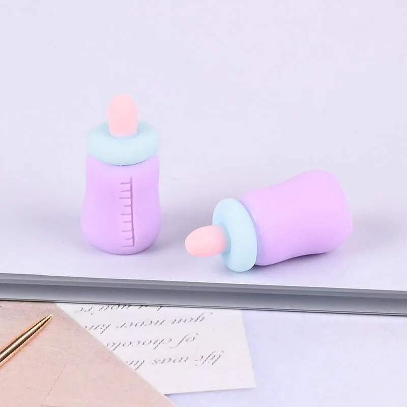 10 Stück 3D Babyflasche Harz Cabochon Flatback Miniatur Handwerk Verzierungen Neuheit 2023 Scrapbooking DIY Handyhülle Dekor – Detail 12