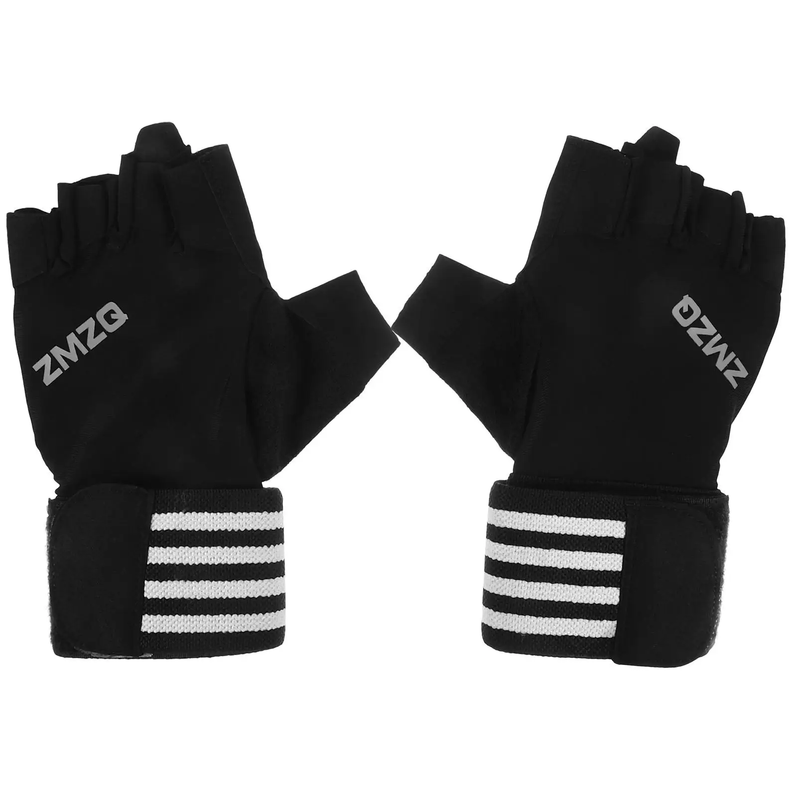 Black M Size Anti Sweat Proof Sports Gloves for Gym Weight Lifting Cycling Mountaineering Fitness Half Finger
