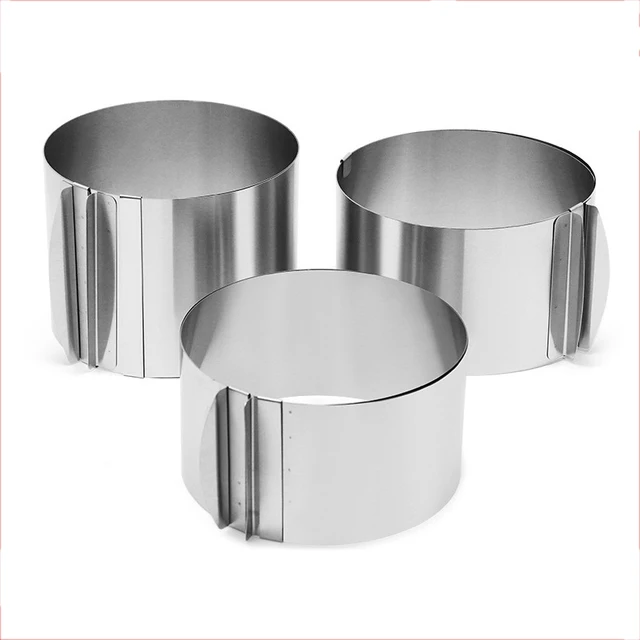 Rozsdamentes Acél Kerek Teleszkópos Mousse Gyűrű 16-30 Cm Állítható Nyújtható Stired Sokkeprok Cake 6/8/10/15 Magas - Image 2