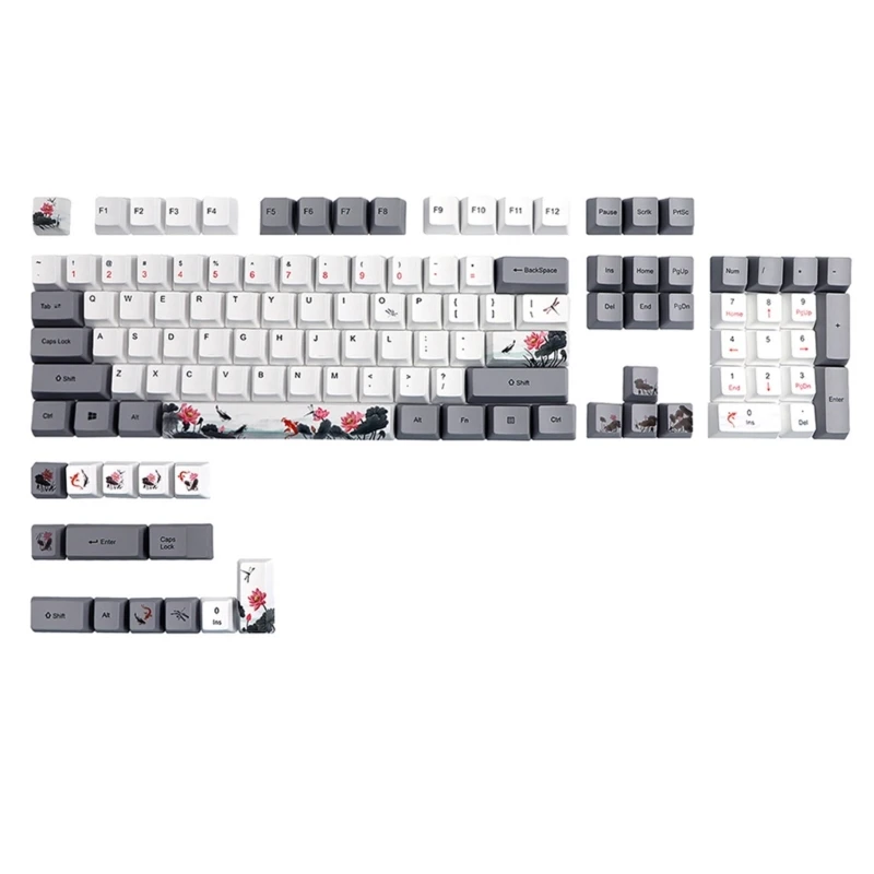 

118PCS PBT Keycaps OEM Nobori Carp Theme for Mechanical Keyboard H7EC