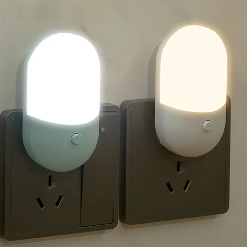 2 PC Led Mini Night Light Switch Plug In Led Lighting Eye Protection Night Lamp Use For Bedside