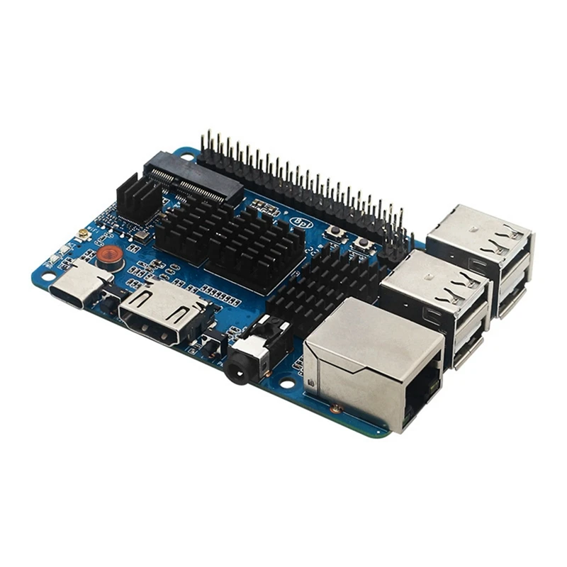 For Banana Pi BPI-M4 Development Board With Heatsinks DDR4 RAM Realtek RTD1395 ARM Cortex-A53 Quad-Core 64 Bit