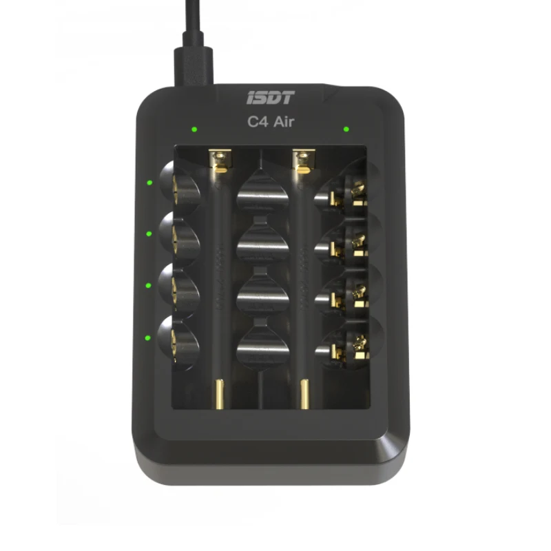 ISDT C4 Air 4A 6 Slots USB Type-C input Smart Charger with APP Connection for RC AA AAA Li-ion Rechargeable Battery