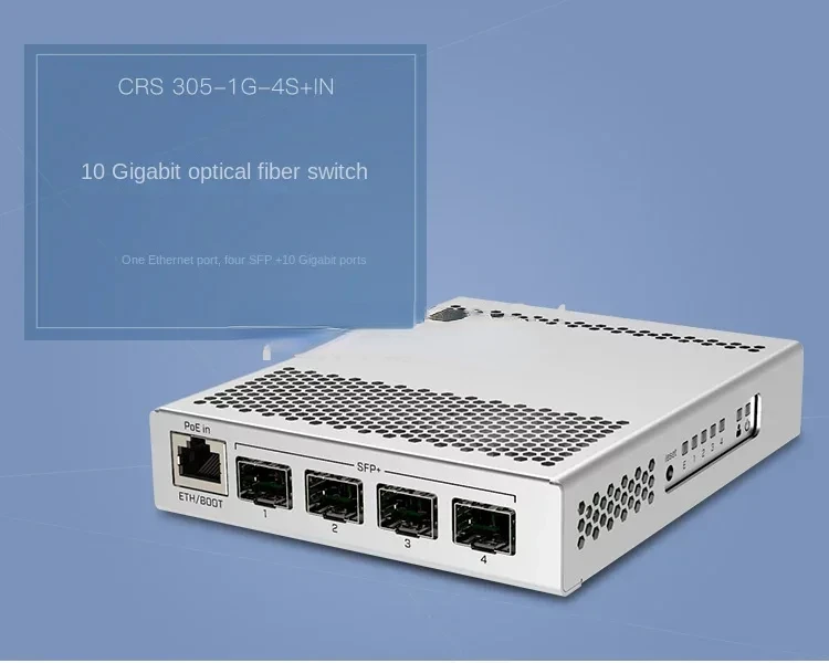 

MikroTik CRS305-1G-4S+IN 10 Gigabit Five Port Intelligent Network Managed Switch Metal Redundant Power Supply