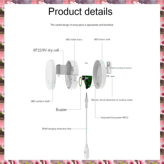 2025 Water Immersion Detector Ultra-Long Standby Water Level Detector Wall-Mounted Touch-Down Dual-Mode White,Water Immersion De 1
