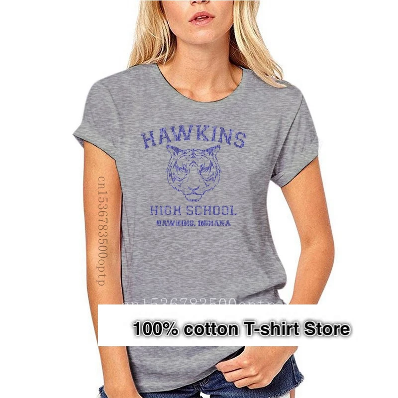 thumbnail image 1 of 539 Camiseta de la escuela secundaria Hawkins para hombre, camiseta divertida, disfraz, programa de televisión Stranger Things, camiseta divertida, serigrafía personalizada, 1 of 5