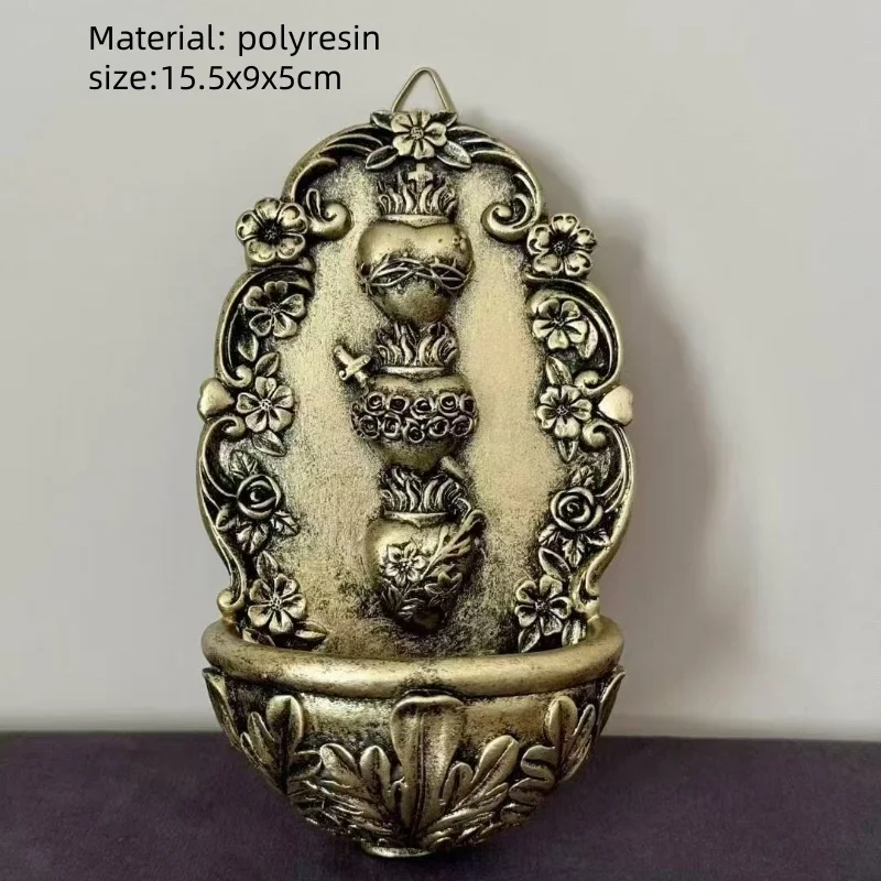 Antique Bronze Holy Water Font 2