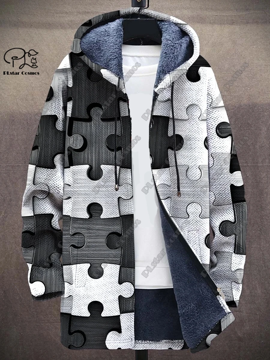 

Новая разноцветная зимняя куртка на молнии с 3D принтом в стиле ретро абстрактного искусства Мужская Женская универсальная флисовая Повседневная теплая куртка женская