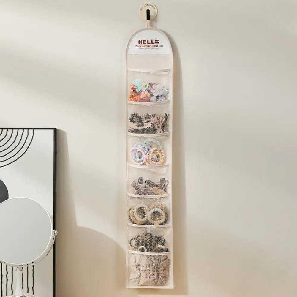 New 7 Grid Underwear Storage Bag Hanging Wall-mounted Sock Organizer Behind The Door Accessories Wardrobe Hanging Organizer 2