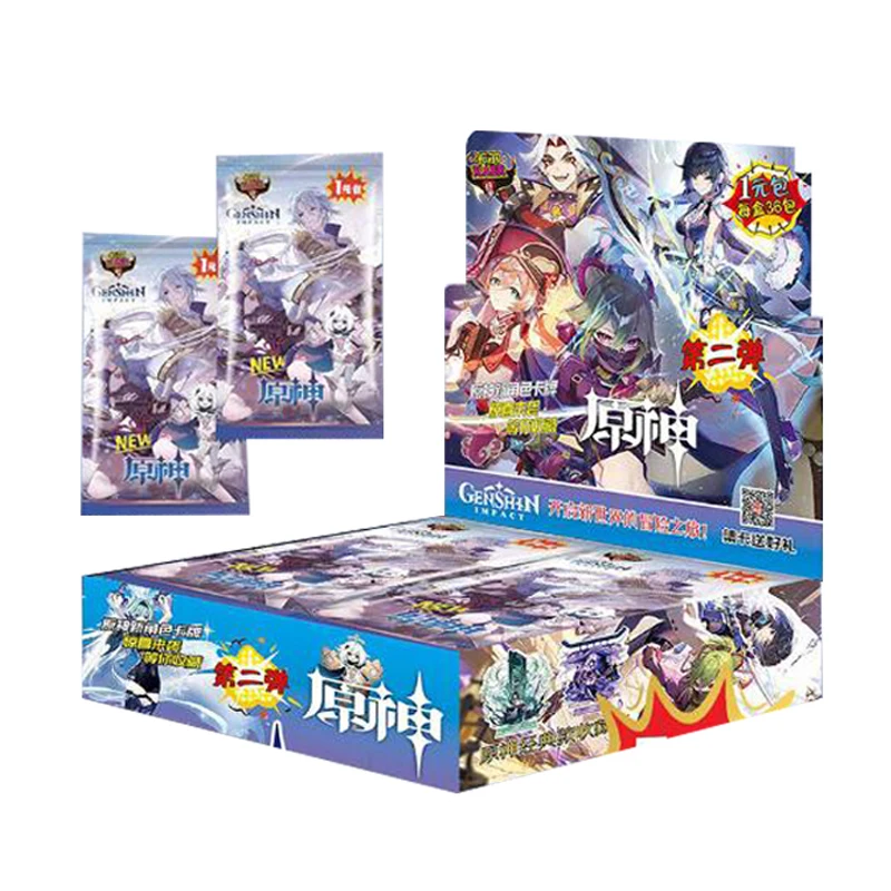 

New Genshin Impact Rare Collection Cards Booster Box Anime Full Set SSR SLR PR Puzzle Card Table Toys For Family Children Gift
