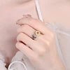 WYEAIIR Rotatable Reduce Pressure Sunflower Gold Art 925 Sterling Silver Resizable Opening Ring For Women Luxury Jewelry 2