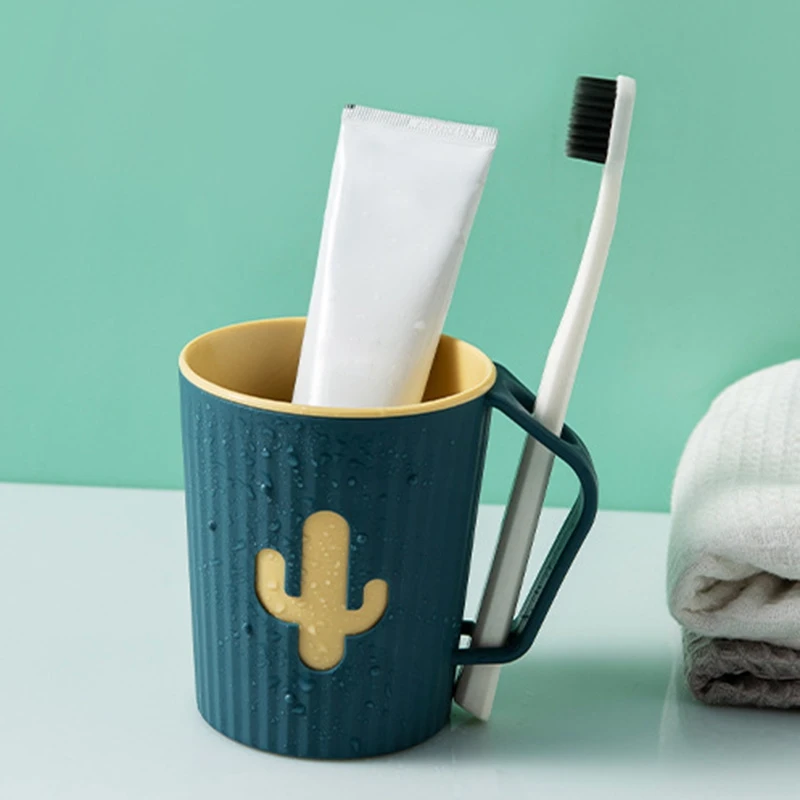 Portable Double Layer Toothbrush Cup For Couples Elegant Tumbler_voghion.com