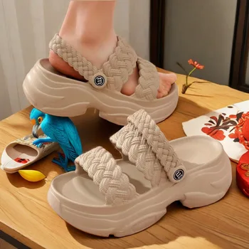 Summer Fashion Thick Bottom Comfortable Anti-Skid Lightweight Casual Women Slipper Beach Shoes 1