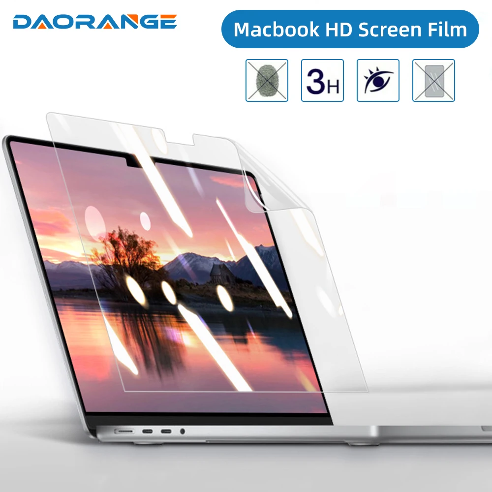 Protetor de Tela para Macbook hd Soft Film Touch Bar Max Cover Guarda Acessórios Air 13 em m1 m2 Pro 11 em 13 em 14 em 15 em 16 em