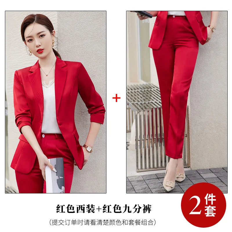 ジャケット・アウター YengYeng 89121Acetate Satin Red Small Suit Jacket Women's Thin 2024
