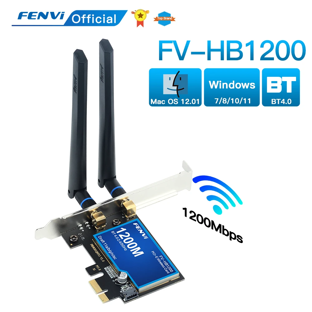 kontrol bånd uafhængigt Desktop Fv-hb1200 Dual Band 2.4g/5ghz 802.11ac Wireless-ac Wifi Card  Bluetooth 4.0 Pci-e Adapter For Mac/hackintosh/windows - Network Cards -  AliExpress