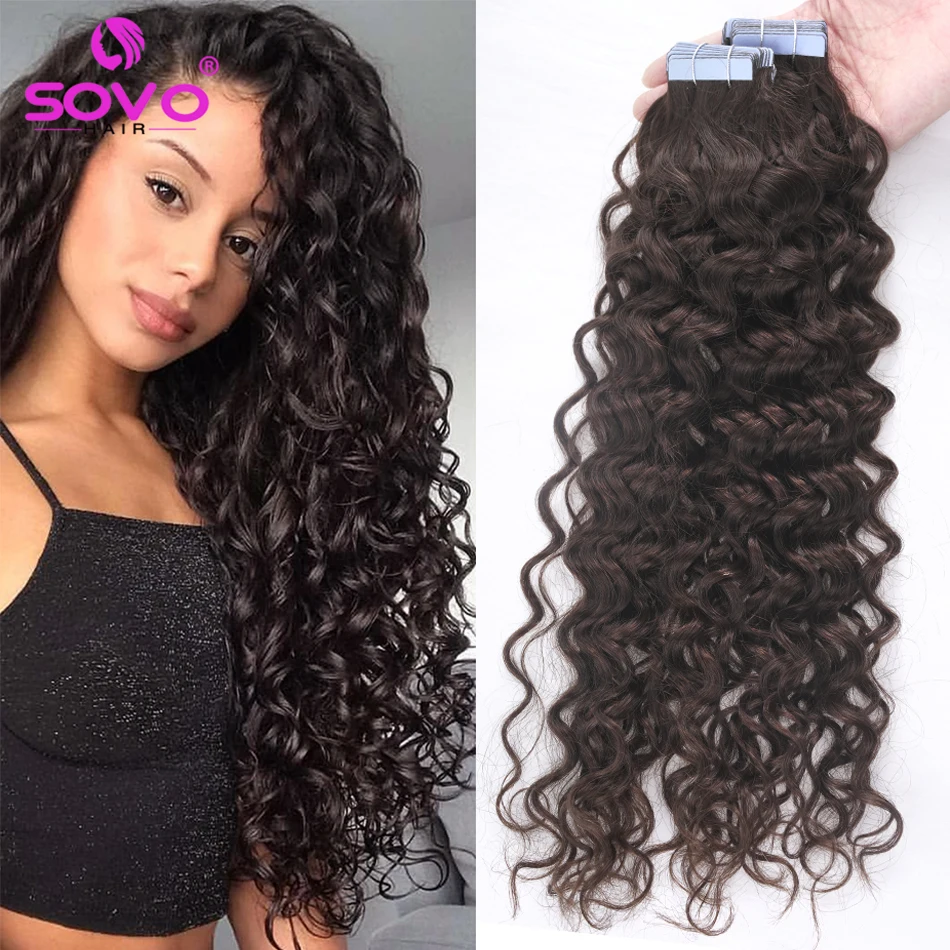 Tape Human Hair Extensions Kinky Curly Natural Curly Tape Hair Extensions Tape Hair
