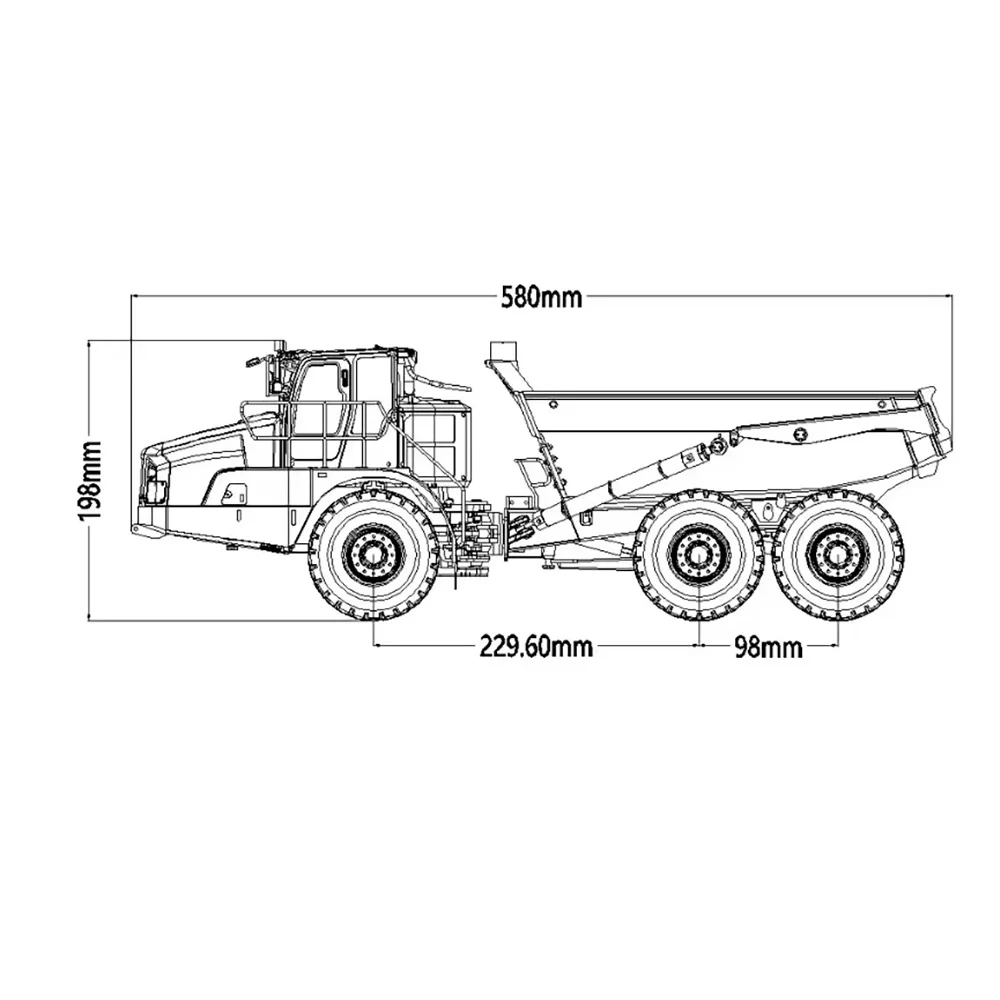 KABOLITE K960 RC Articulated Truck RTR 1/20 Hydraulic Metal 6x6 Remote Control Dumper Engineering Car Model Light System TH22642 6