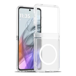 Luxurious Magnetic Clear Case with Skin Feel and Shockproof Protection - Motorola Razr 70 (White)