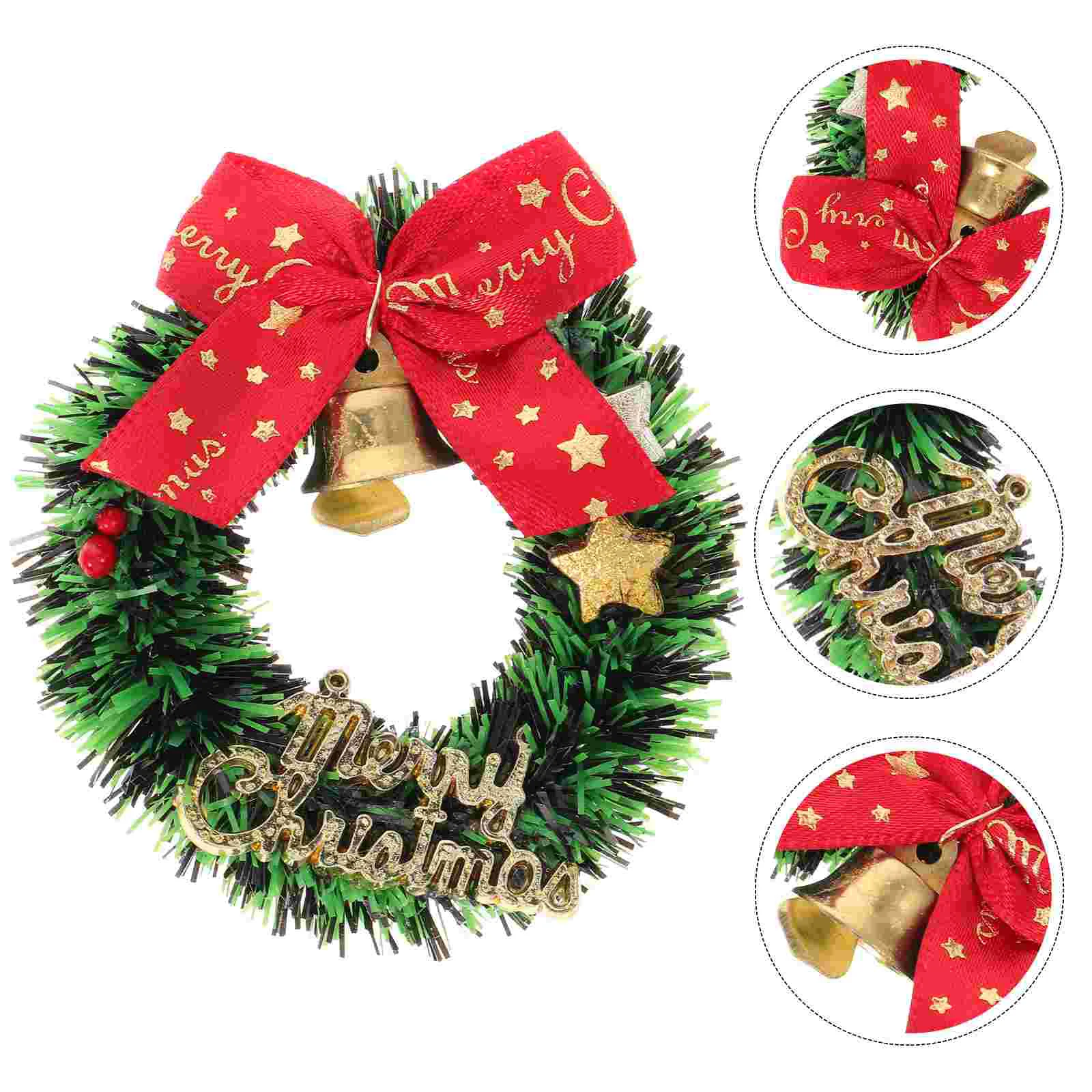 

Wall Decoration Christmas Tree Wreaths Dining Table Decorations Miniature Simulated Furniture Ornament Bow Plastic Front