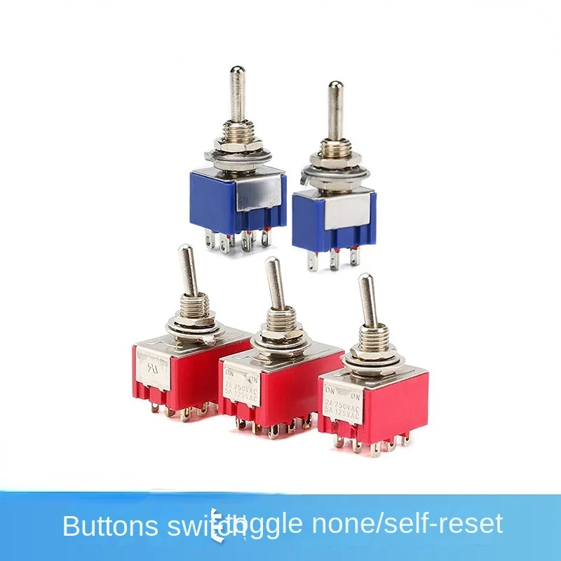 

Toggle switch Toggle rocker arm switch MTS-102-103-202-403-223 Toggle no/auto reset two gear three gear 3, 6, 9 pin mini switch