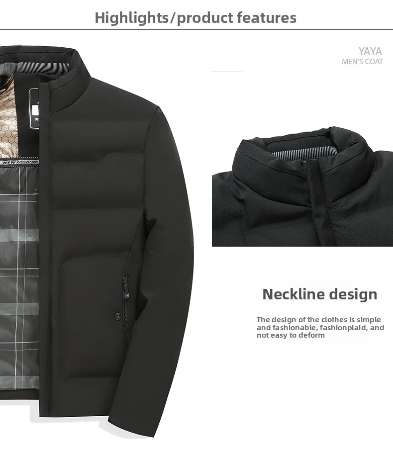Top Grade Middle-aged Men's Bubble Puffer Parka Jacket Windbreaker Coat Winter Warm Thickened Short Outerwear