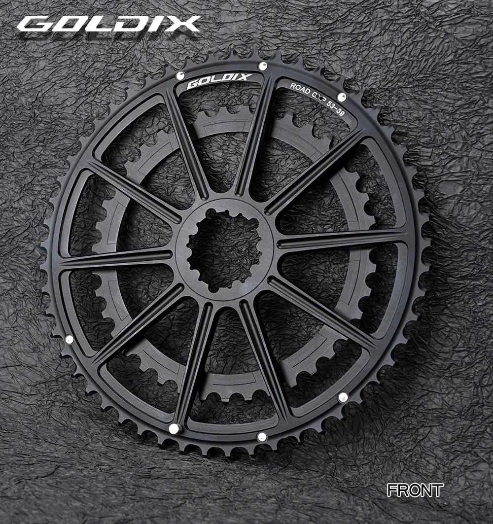 Description Picture 3 of itemGOLDIX Road Bike Crankset  Bike Chainring Set - 53-39T 52-36T 50-34T 48-32T 46-30T - Compatible with SHIMANO&SRAM 10/11/12 Speed