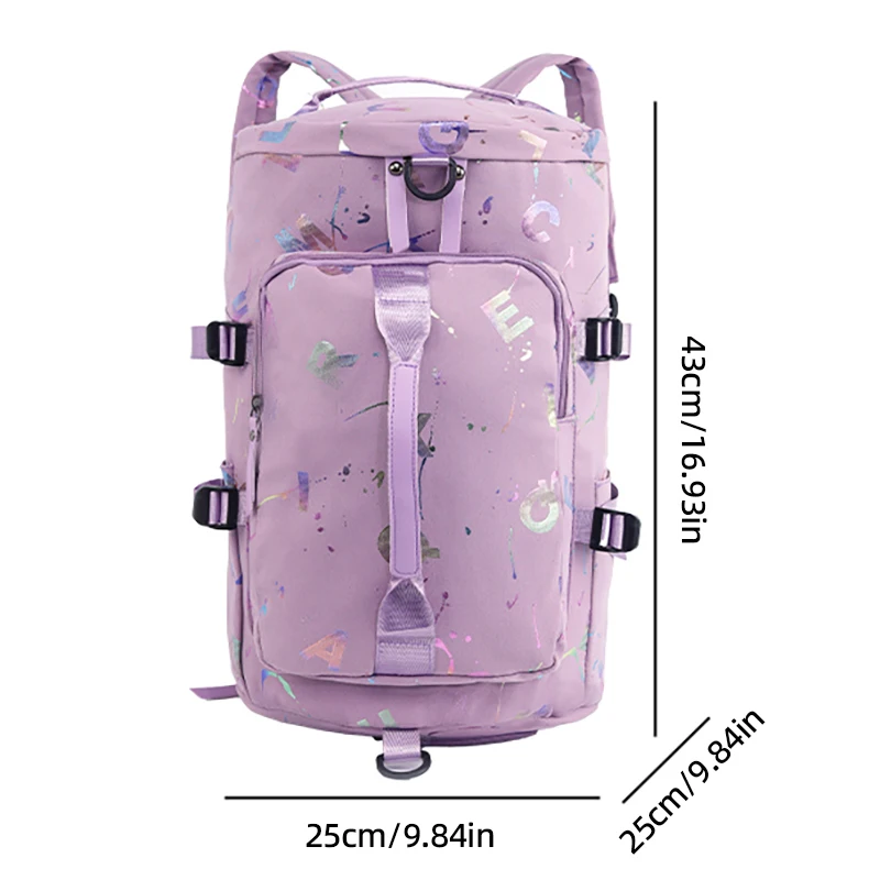 Gym Yoga Sport Backpack Travel Bag For Men Women Graffiti Letters Printing Fitness Siwmming Dry Wet Crossbody Sports Handbag Bag 6