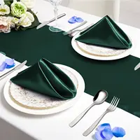 24PCS 30x30cm Wedding Dark Green Satin Napkin Wholesale Soft Table Napkins for Romantic Christmas Party Dinner Table Decoration 2