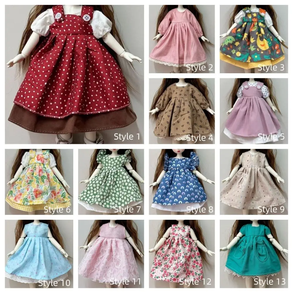 Casual Wears Doll Elegant Dresses Party Clothes Humanoid Doll 30cm Doll Clothes Cotton Cloth Dress Up Doll Princess Skirt