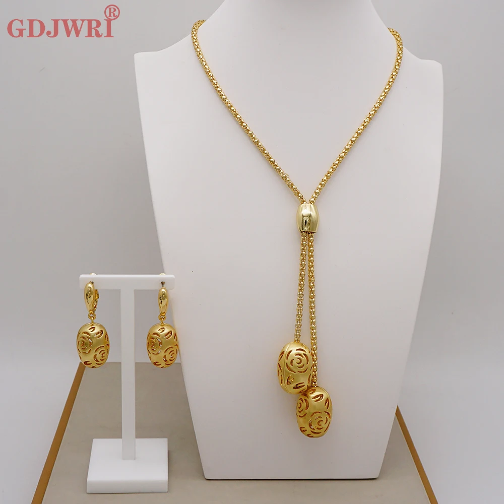 2022 Fashion 24k Dubai Gold Jewelry Set 