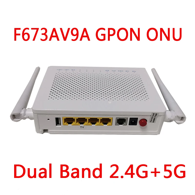 F673AV9 Dual band 4GE+2usb 5G WIFI 97% new ONU Gpon Fiber modem FTTH F673av9a ON