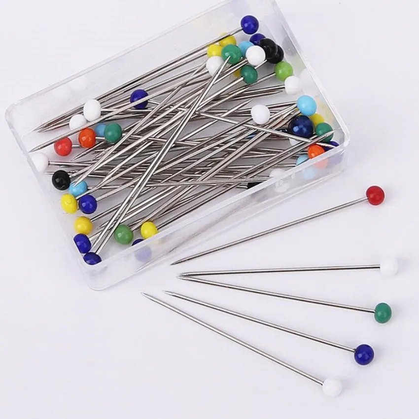 50/100Pcs Glass Ball Head Pins Mixed Colors Straight Quilting Needles DIY  Sewing Crafts Pins Sewing Accessories Safety Pins - AliExpress