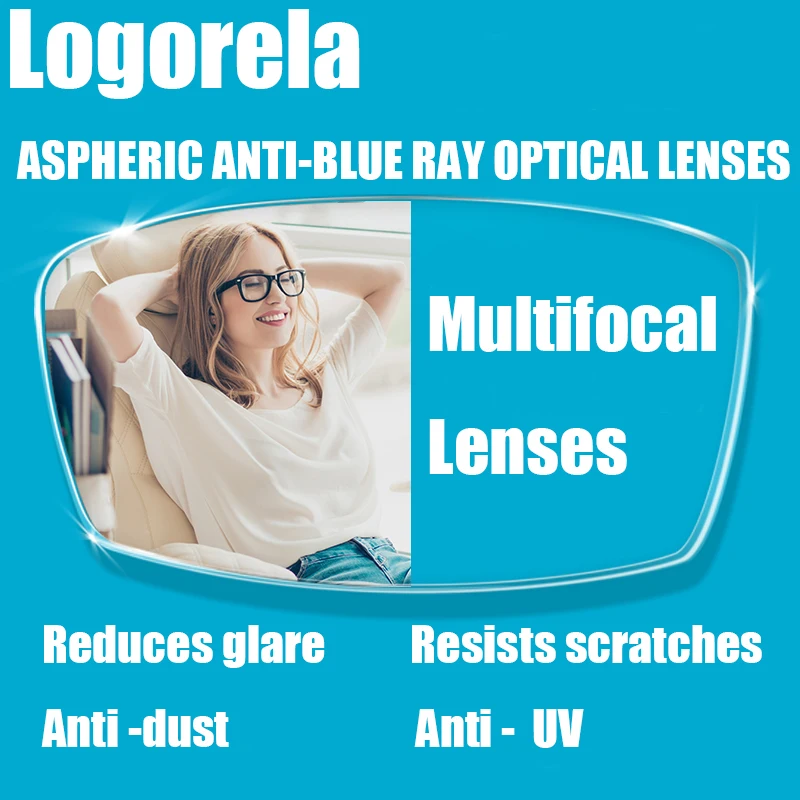 

1.56 1.61 1.67 1.74 (ADD +0.75~+3.50) Progressive Multifocal Lenses Prescription Free- Form Anti-Blue Ray Wide view Lens