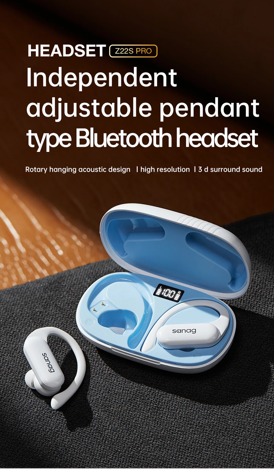 Sanag Z22S Pro Ear Hook True Wireless Earbuds description image